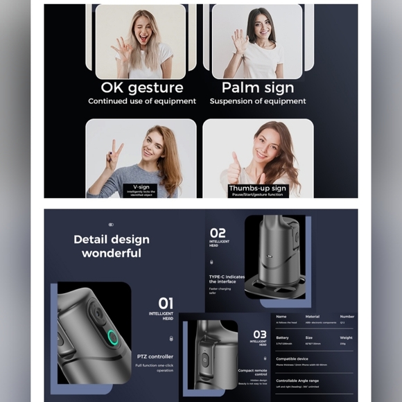 360° Smart Shooting Gimbal - Black - Picture 6 of 6